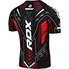 Футболка компресійна RDX COMPRESSION SHIRT HALF SLEEVES IMMAF-1 чорний, червоний