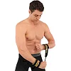 Ремни для тяги кистевые с усилением хвата для штанги и тренажеров POWER STRAP LiveUp LP8775 2шт (Черный-золотой)