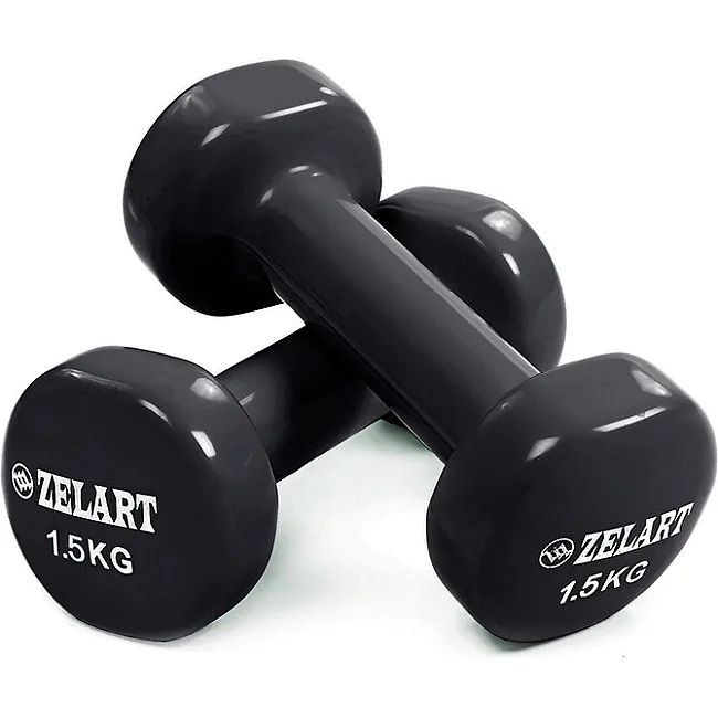 Гантели для фитнеса виниловые ZELART Beauty TA-5225-1_5 (Салатовый)