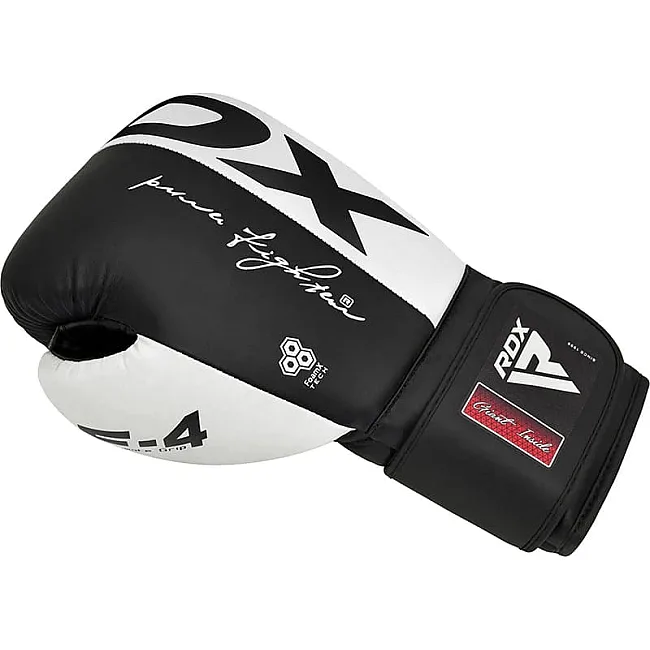 Боксерські рукавиці RDX BOXING GLOVES REX F4 чорний, білий