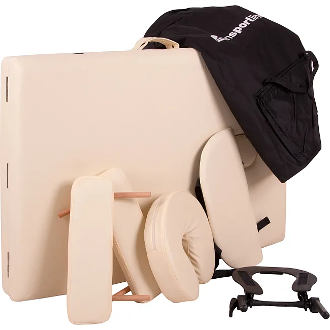 Масажний стіл inSPORTline Japane 3-Piece Wooden - кремово-жовтий