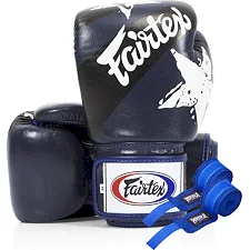 Боксерські рукавиці Fairtex BGV1 Nation Print Blue (бинти в комплекті)