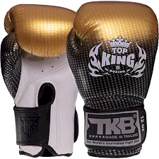 Перчатки для бокса кожаные TOP KING Super Star TKBGSS-01 8-18унций (Черный-золотой)