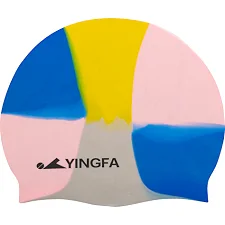 Шапочка для бассейна силиконовая для взрослых YINGFA CAMOUFLAGE C0065 (Синий-розовый)