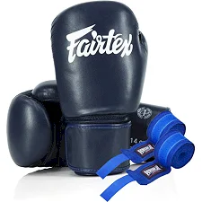 Боксерские перчатки Fairtex BGV27 Blue (бинты в комплекте)