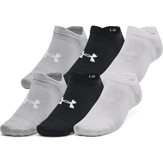 Носки UNDER ARMOUR Essential No Show 6pk белый, серый, черный