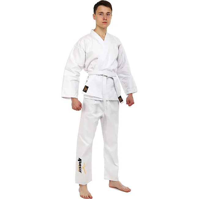 Кимоно для карате куртка штаны и пояс MIZANO KT07A
 110-180см