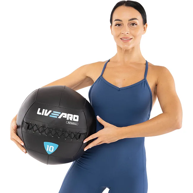 Мяч набивной медицинский для кроссфита WALL BALL LiveUp LP8103-10 10кг
