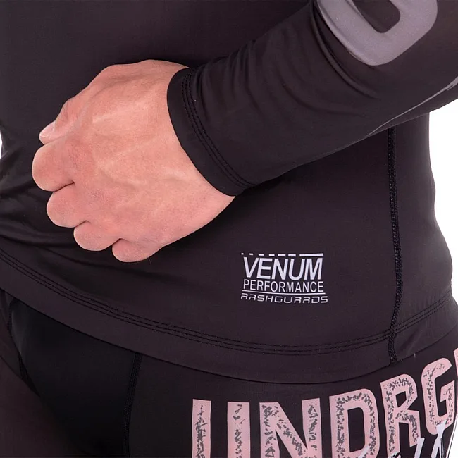 Костюм компрессионный мужской рашгард лонгслив и штаны VENUM
 UNDRGBND 9510-9610 (Черный)
