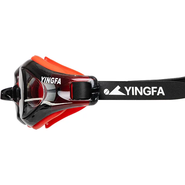 Очки для плавания взрослые YINGFA Y630AF (Черный-красный)