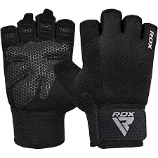 Рукавички для фітнесу RDX W1 Half Black Plus