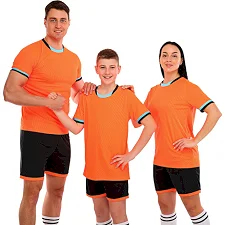 Футбольная форма комплект футболка и шорты LIDONG JG-6319 4XS-XXL (Оранжевый-черный)