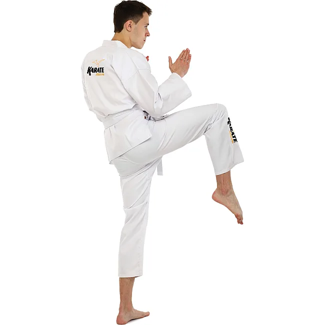 Кимоно для карате куртка штаны и пояс MIZANO KT07A
 110-180см