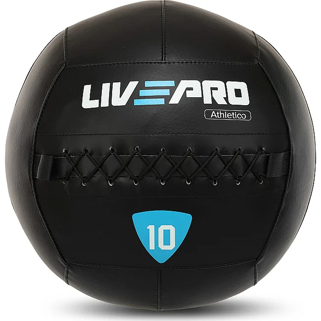 Мяч набивной медицинский для кроссфита WALL BALL LiveUp LP8103-10 10кг