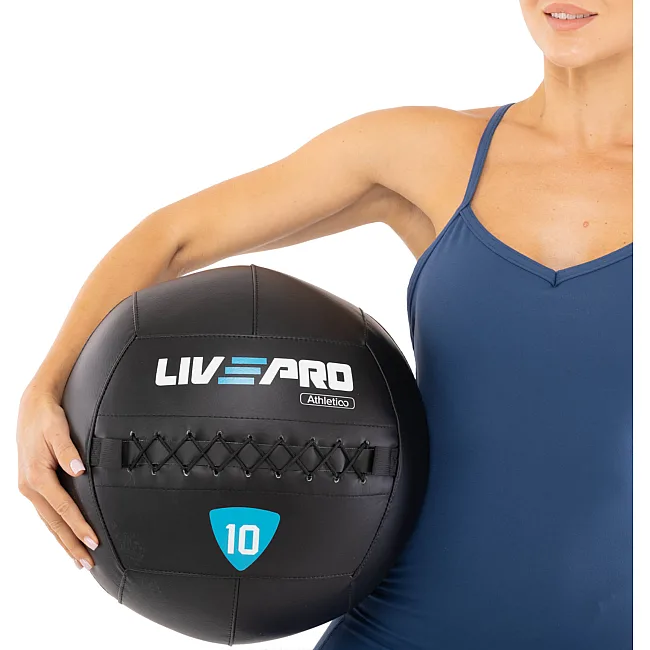 Мяч набивной медицинский для кроссфита WALL BALL LiveUp LP8103-10 10кг
