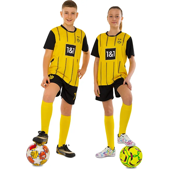 Дитяча футбольна форма
 із символікою футбольного BORUSSIA DORTMUND домашня 2025 SP-SPORT

 CO-4652 20-30 (Жовтий-чорний)