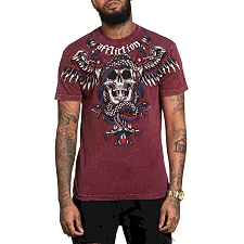 Футболка мужская AFFLICTION Poisonous Shadow Burgandy Lava Wash
