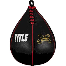 Пневмогруша боксерська TITLE Boxing Gyro Balanced Leather Speed Bag Black / M