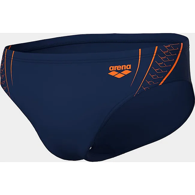 Плавки-слепы для мужчин Arena DOUBLE GRAPHIC SWIM BRIEFS темно-синий, оранжевый (для мужчин)