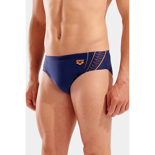 Плавки-слепы для мужчин Arena DOUBLE GRAPHIC SWIM BRIEFS темно-синий, оранжевый (для мужчин)