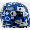 Шапка для плавания Arena PRINT JR синий, белый, черный (для детей) One Size