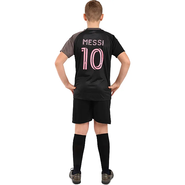 Футбольная форма детская с символикой клуба INTER MIAMI MESSI 10 гостевая 2026 SP-SPORT CO-7359 (Черный-розовый)