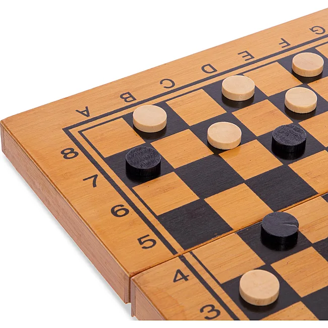 Шахматы шашки нарды 3 в 1 набор настольных игр из бамбука SP-SPORT
 341-161
 30х30см