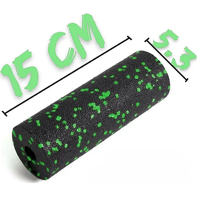 Набор для массажа и йоги PowerPlay PP_4093 EPP (3 м&ячия + валик массажер 15*5,3см.) Green + резинка 5,5 кг.
