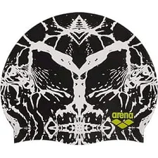 Шапочка для плавания Arena PRINT 2 черный, белый
