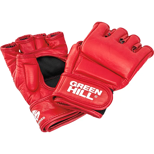 Перчатки для самбо Green Hill MMA-0027 с лицензией FIAS (Красный)