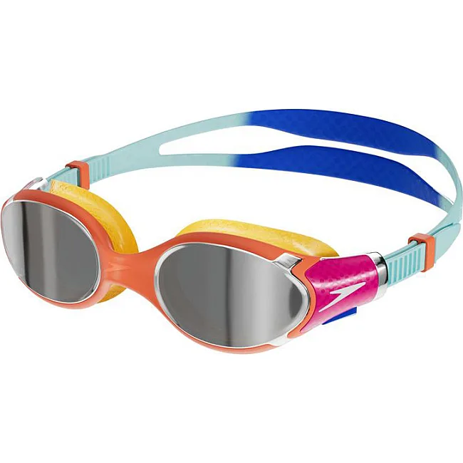 Очки для плавания Speedo BIOFUSE 2.0 MIRROR JU оранжевый, голубой OSFM