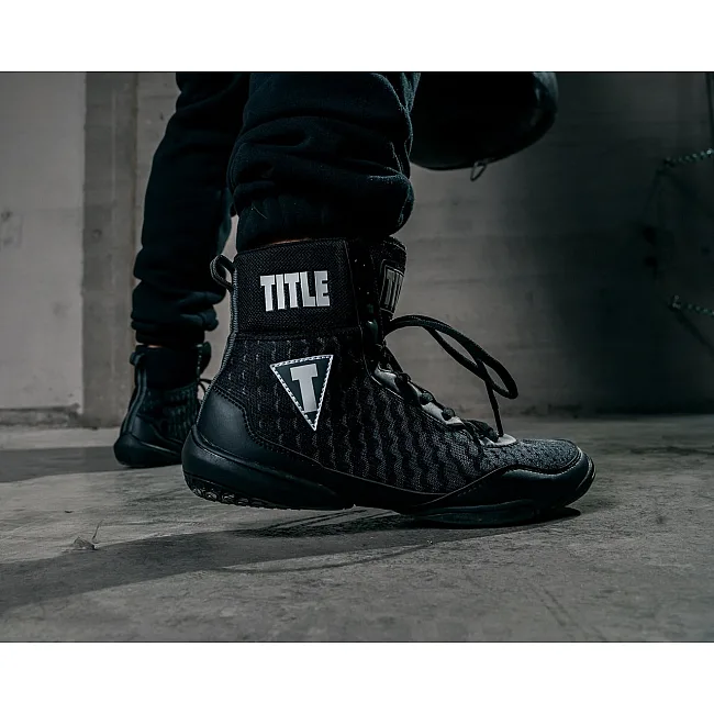 Боксерки (боксерская обувь) TITLE Boxing Predator II Shoes 2.0 Black/Grey