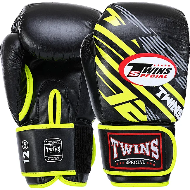 Перчатки для бокса кожаные TWINS BO-5058 8-14унций (Салатовый)