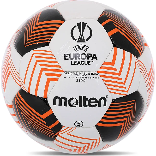 Футбольный мяч
 MOLTEN UEFA EUROPA LEAGUE F5U2100-34 №5 PU
-оранжевый (Белый-черный-оранжевый)