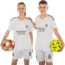 Футбольна форма дитяча із символікою клубу REAL MADRID MBAPPE 9 домашня 2025 SP-SPORT CO-4633 20-30 (Білий)