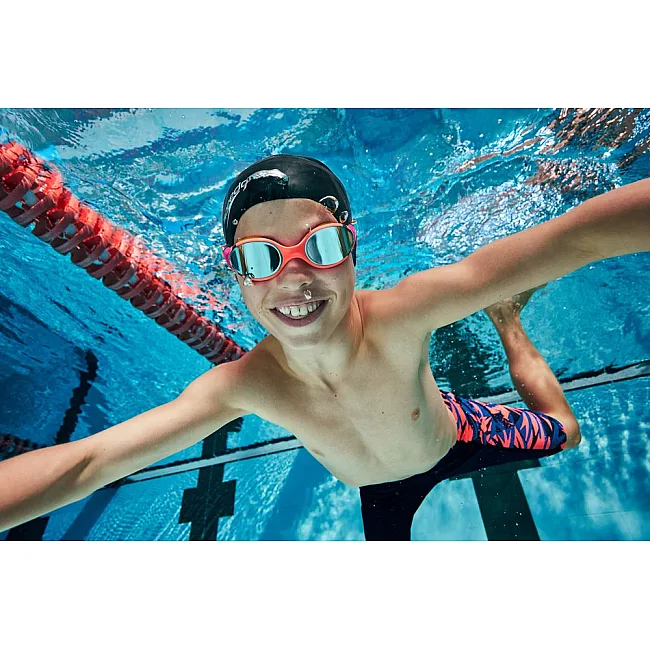Очки для плавания Speedo BIOFUSE 2.0 MIRROR JU оранжевый, голубой OSFM
