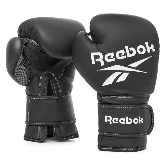 Боксерские перчатки Reebok Boxing Gloves черный, белый Муж 10 унций