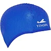 Шапочка для бассейна силиконовая на длинные волосы YINGFA C0061 (Синий)