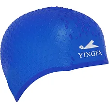 Шапочка для бассейна силиконовая на длинные волосы YINGFA C0061 (Синий)