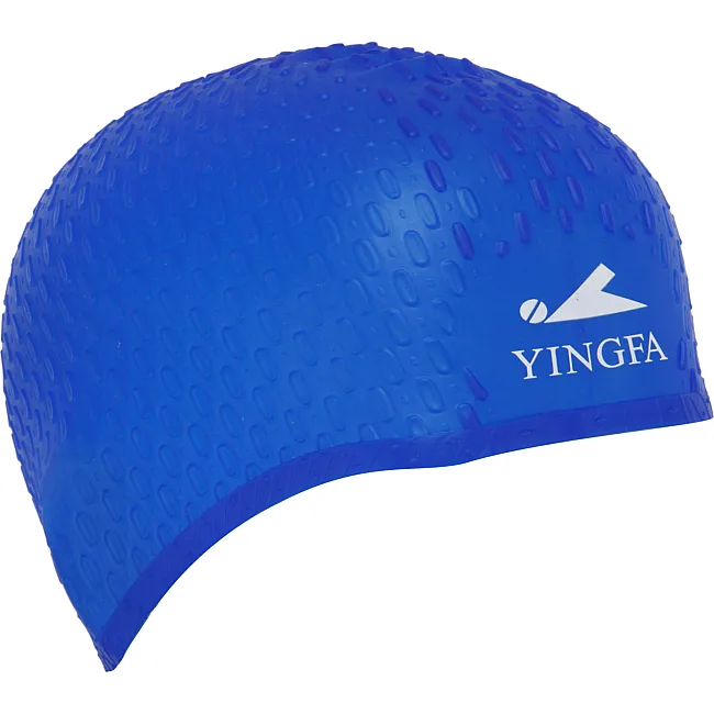 Шапочка для бассейна силиконовая на длинные волосы YINGFA C0061 (Синий)