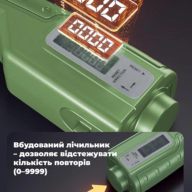 Еспандер кистьовий з лічильником PowerPlay PP-4403 з регульованим навантаженням 10-100 кг. Зелений