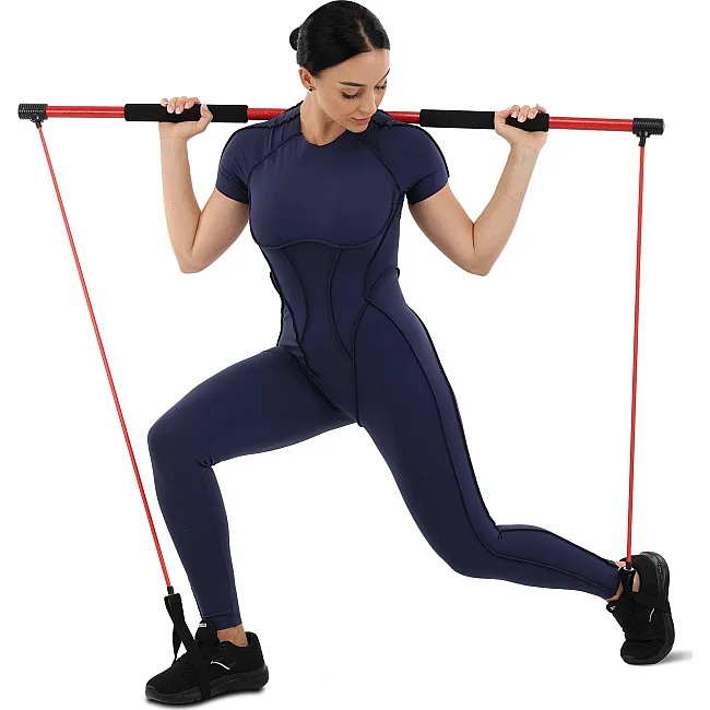 Палка гимнастическая с эспандерами Gym Stick для фитнеса SP-SPORT
 F-931 1,3м