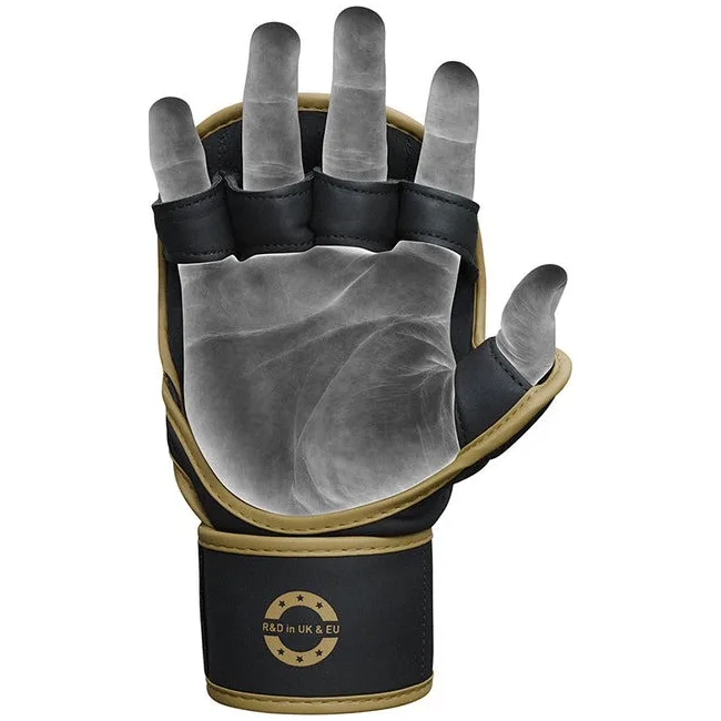 Перчатки для рукопашного боя ММА RDX F6 KARA Matte Golden Plus