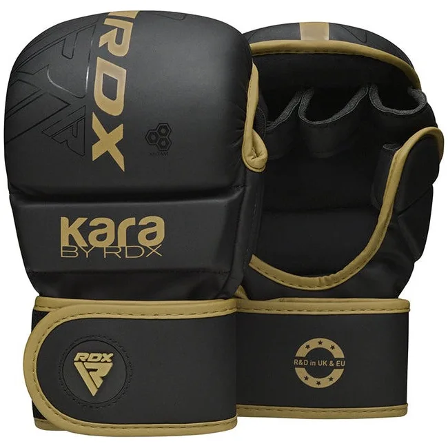 Перчатки для рукопашного боя ММА RDX F6 KARA Matte Golden Plus