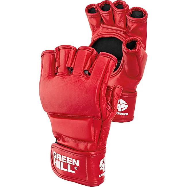 Перчатки для самбо Green Hill MMA-0027 с лицензией FIAS (Красный)