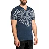 Футболка AFFLICTION Bias SS Slit Neck Black Navy Lava Tint Wash