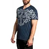 Футболка AFFLICTION Bias SS Slit Neck Black Navy Lava Tint Wash