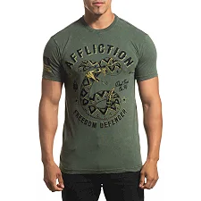 Футболка AFFLICTION Fd Revolutionary A24273 Olive Lava Wash