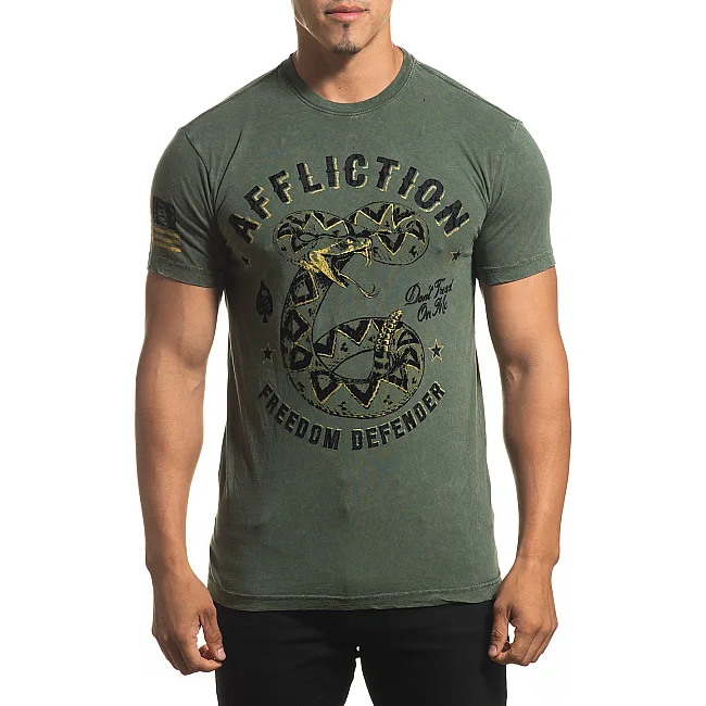 Футболка AFFLICTION Fd Revolutionary A24273 Olive Lava Wash