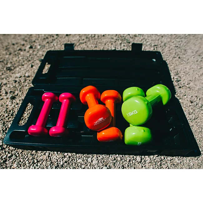 Набір гантелей в кейсі 6кг. POWERPLAY 4103 Fitness Dumbells (2шт*0,5кг. 2шт*1кг. 2шт*1,5кг.)